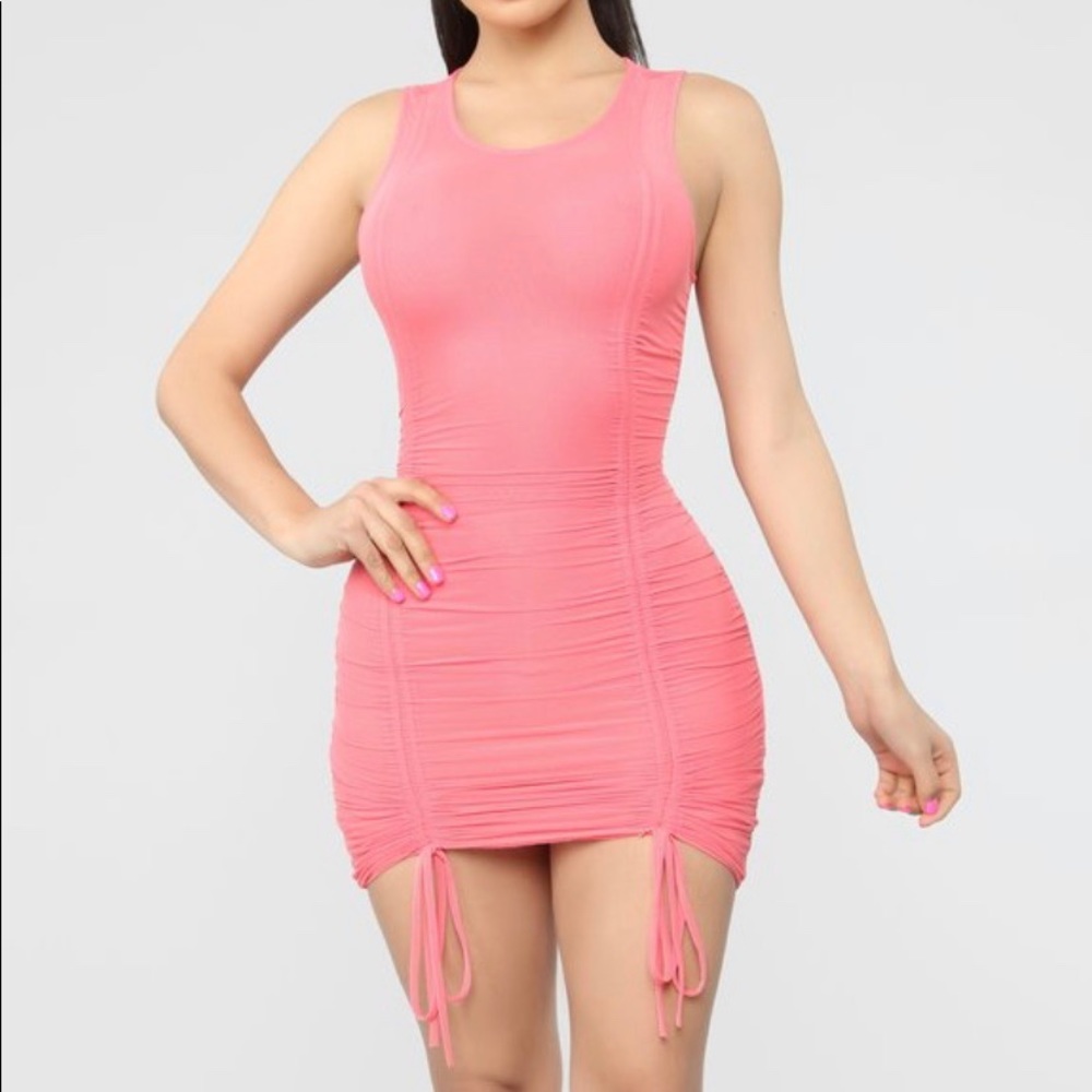 Ruched Mesh Dress
